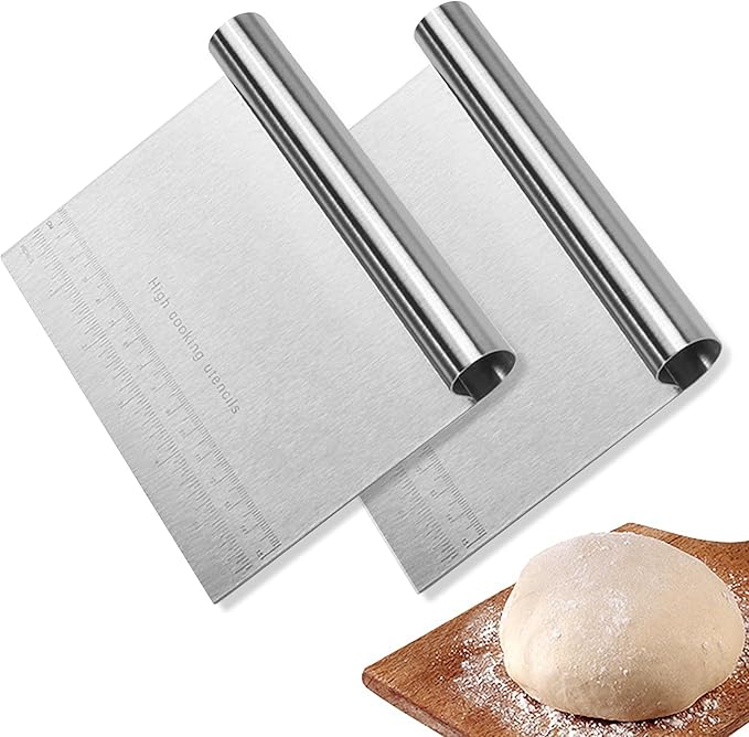 CoguZed 2 Pack Stainless Steel Pastry and Dough Cutter/Scraper/Knife Set by Unknown