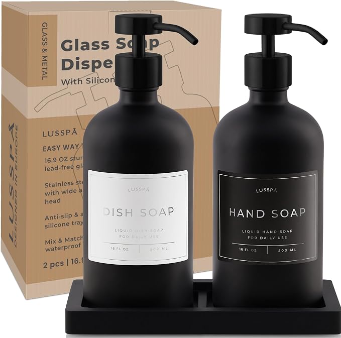 Glass Soap Dispenser Set of 2 - Image 7