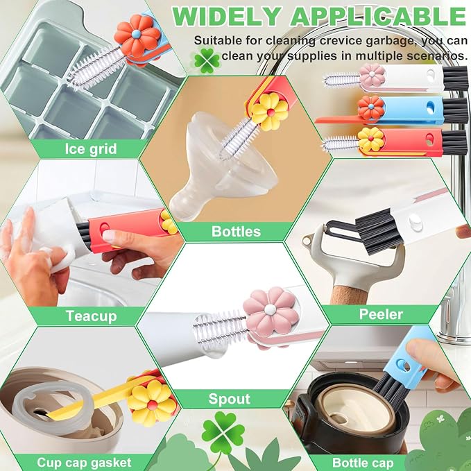 3 in 1 Cup Lid Cleaning Brush, Home Kitchen Crevice Brush, Portable Bottle - Image 5