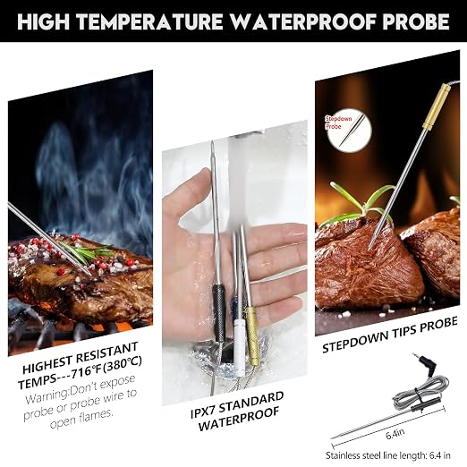 Wireless Meat Thermometer for Grilling and Smoking, Food Thermometer for BBQ - Image 4