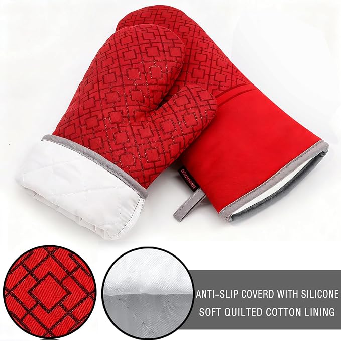 Oven Mitts and Pot Holders Sets 6pcs, Kitchen Oven Glove, High Heat Resistant - Image 3