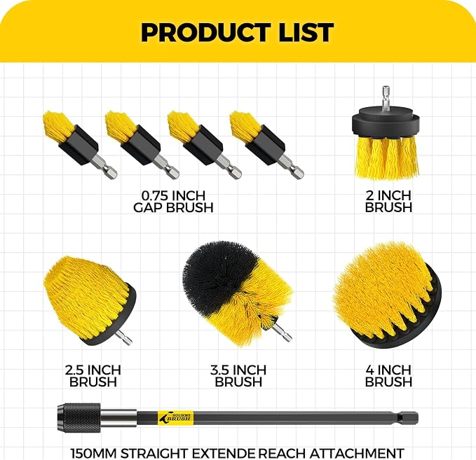 Holikme 9Pack Drill Brush ，All Purpose Drill Brush - Image 5