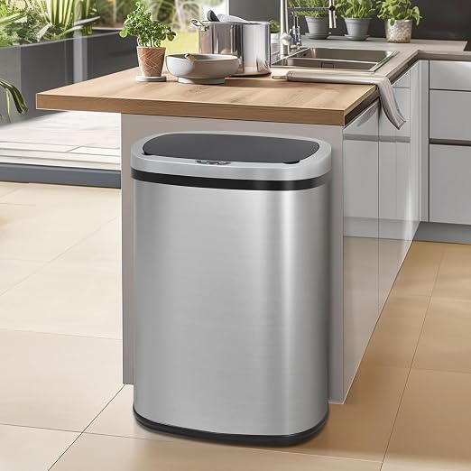 Dkeli 13 Gallon Automatic Motion Sensor Trash Can, Stainless Steel Touchless - Image 9
