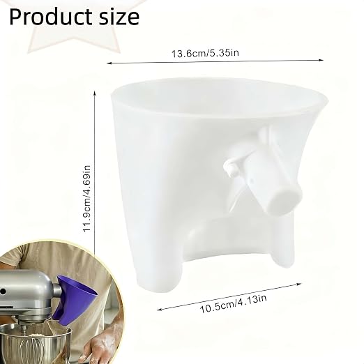 Flour Funnel for KitchenAid Mixer 5 Qt, Anti-Splash Attachment for Tilt-Head - Image 3