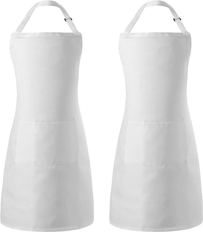 Tosewever 2 Pack Adjustable Bib Apron, Waterdrop Resistant Aprons by Tosewever