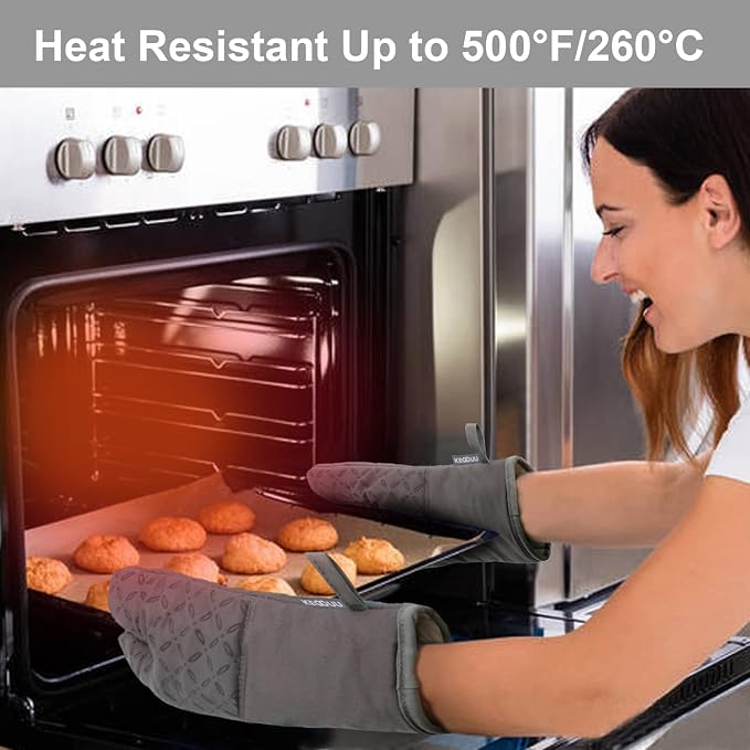 KEGOUU Oven Mitts and Pot Holders 6pcs Set, Kitchen Oven Glove High Heat - Image 5
