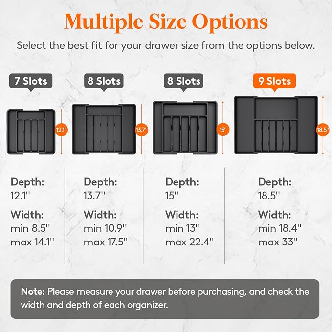 Lifewit Silverware Drawer Organizer, Expandable Utensil Tray - Image 2