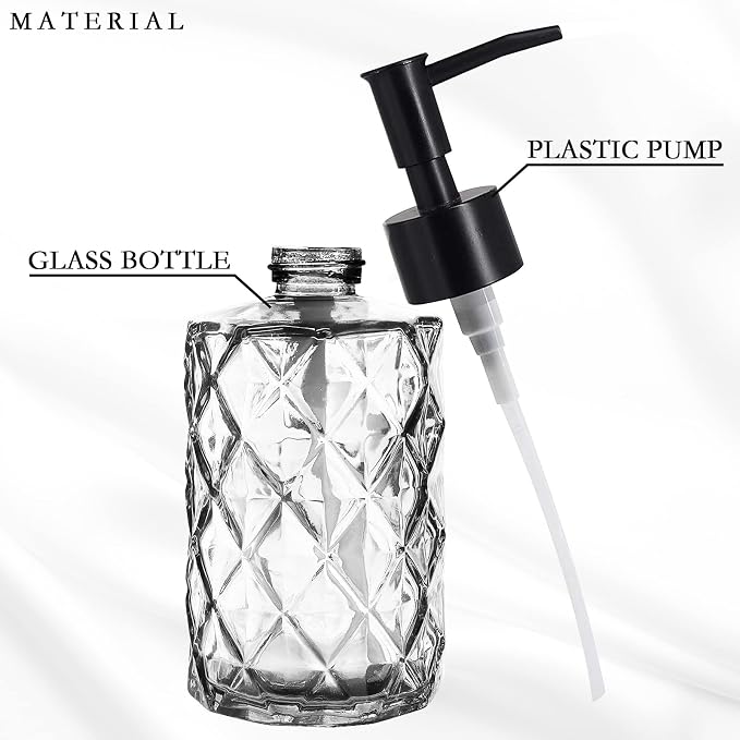 2Pcs Clear Glass Soap Dispenser - Image 7