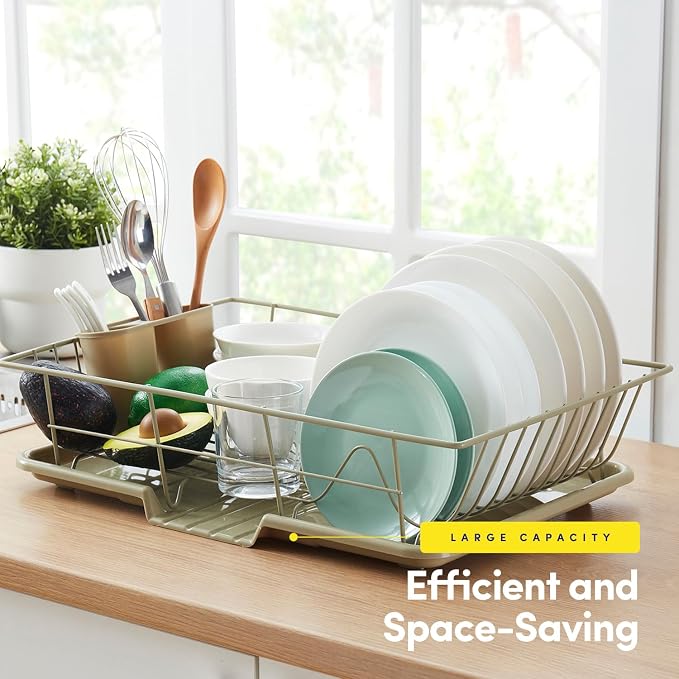 Space-Saving 3-Piece Dish Drainer Rack Set: Efficient Kitchen Organizer - Image 3