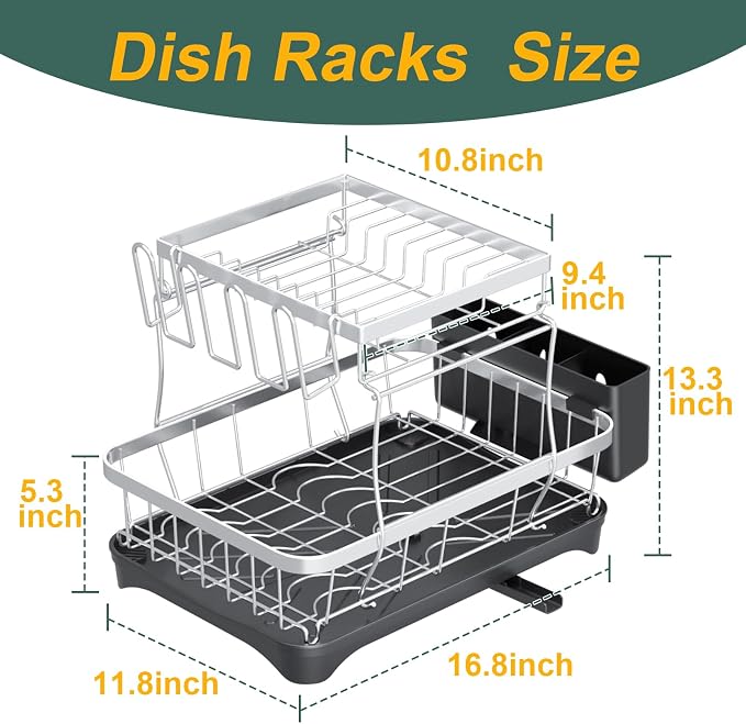 LIYI Dish Drying Rack, Large Dish Rack - Image 4