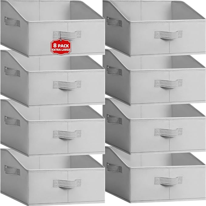 Extra Large Closet Organizers Bins 8 Pack by Criusia