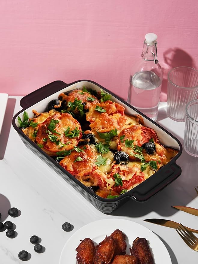 LIFVER Casserole Dish for Oven, 9x13 Ceramic Baking Dish, 115oz Large Lasagna - Image 7