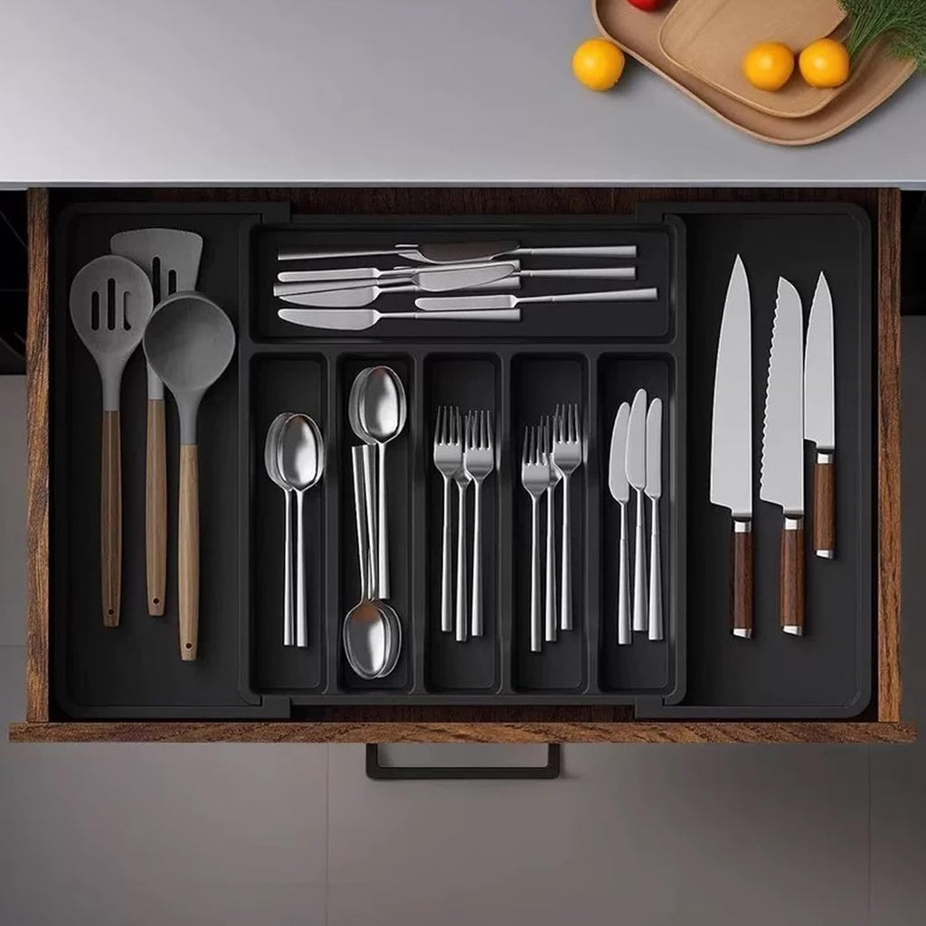 Expandable Silverware Drawer Organizer - BPA Free Flatware and Cutlery