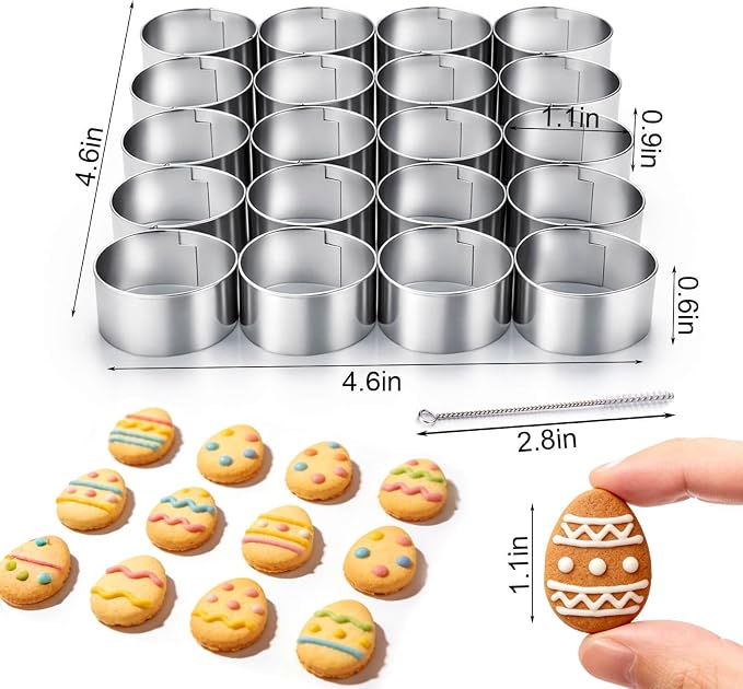AIERSA Mini Egg Cookie Cutter, Round Small Easter Cookie Cutters, 1.2 Inch Tiny - Image 2