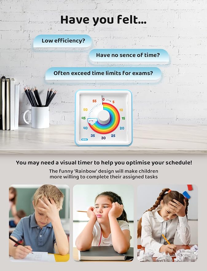 LIORQUE 60 Minute Visual Timer for Kids, Visual Countdown Timer for Classroom - Image 3