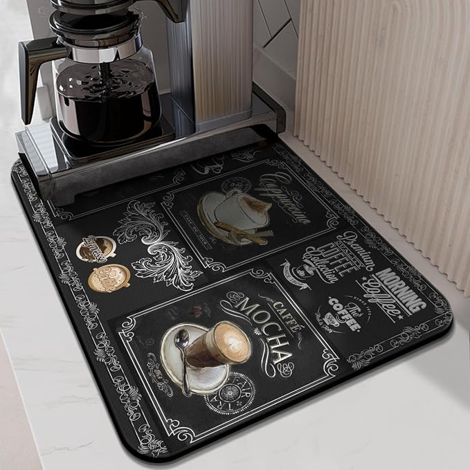 Coffee Bar Mat Accessories for Countertop Super Absorbent Anti-Slip Silicone - Image 2