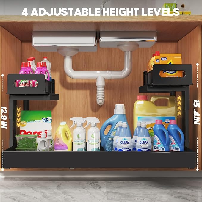 1 Pack-16"-26"W Expandable Under Sink Organizer - Image 8