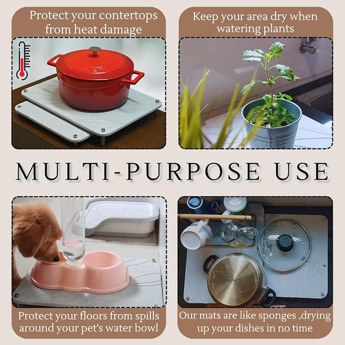 2 PCs Nesting Stone Drying Mat for Kitchen Counter - Image 4