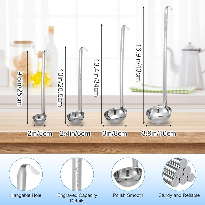 8pcs Stainless Steel Soup Ladle - Image 2