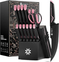 Knife Set - 15 PCS Kitchen Knife Set - Stainless Steel Knife Block Set - by ASETY