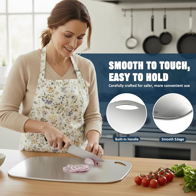Real 100% Pure Titanium Cutting Board Non-Toxic Set of 3 - Image 9