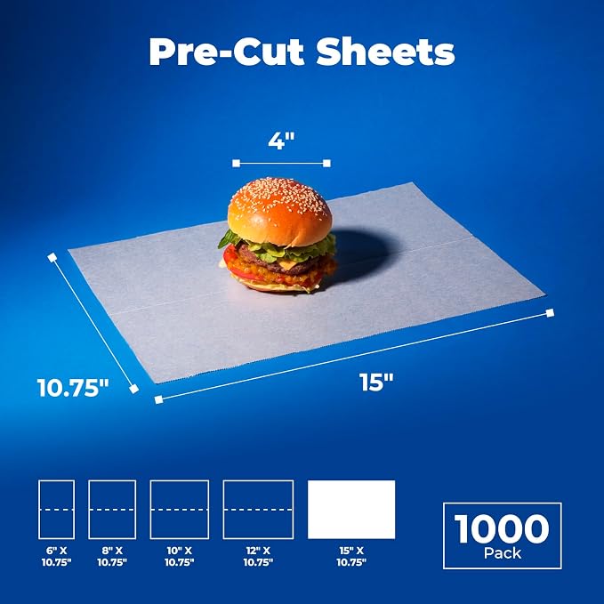 Fit Meal Prep 15 x 10.75" Wax Paper Sheets - Image 2