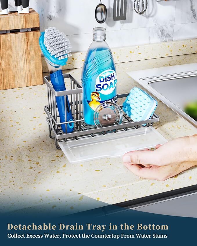 Consumest Sponge Holder for Kitchen Sink, Sink Caddy Organizer - Image 4