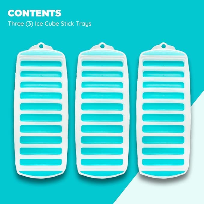 Jacent Resusable Silicone and Plastic Water Bottle Ice Cube Stick Tray - Image 2