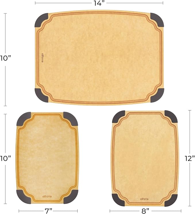 Elihome Essential Series 3-in-1 Cutting Board Set, Knife Friendly, Dishwasher - Image 5