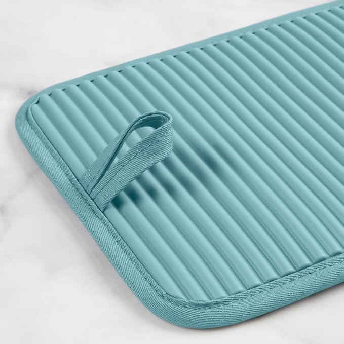 KitchenAid Ribbed Soft Silicone Pot Holder 2-Pack Set, Mineral Water Aqua - Image 5