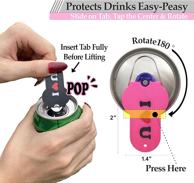 Soda Can Tab Opener Mini Soda Can Cover Easy Tab Opener and Drink Protector - Image 2
