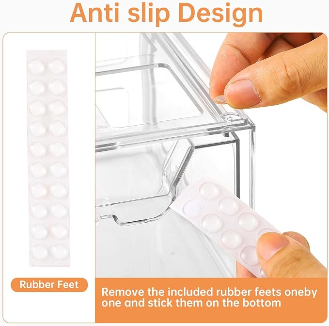 Stebopum 4 Pack Stackable Makeup Organizer, 4.4'' Tall Acrylic Bathroom Makeup - Image 3