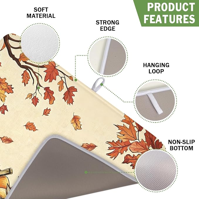 Fall Orange Pumpkin Dish Drying Mat - Image 3