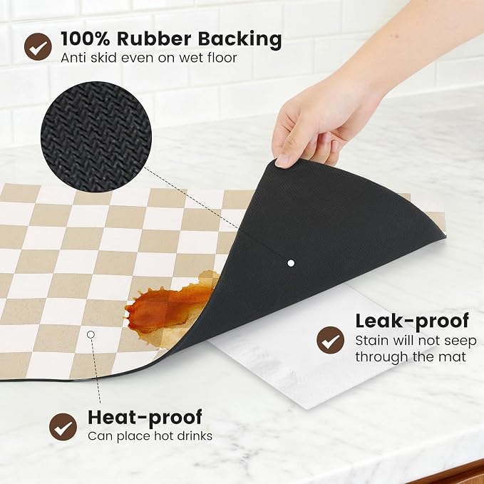 12" x 20" Checkered Dish Drying Mat - Image 4