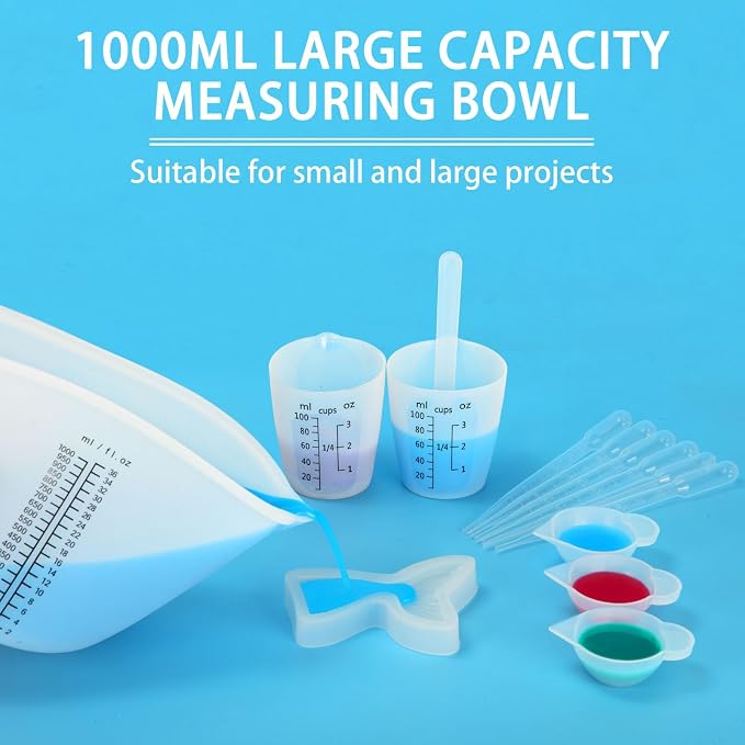 Creahaus 1000ML Large Silicone Measuring Cups - Image 5