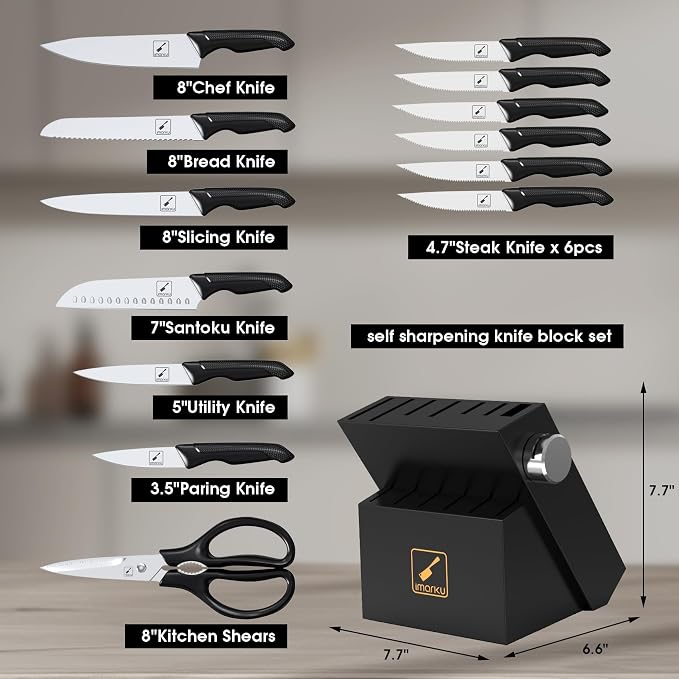 imarku 14-Piece Premium Knife Block Set, High-Carbon Stainless Steel Knives - Image 5