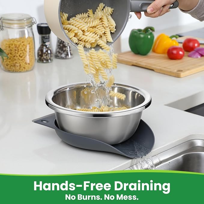 3.5QT Hands-Free 304 Stainless Steel Strainer and Colander - Image 4