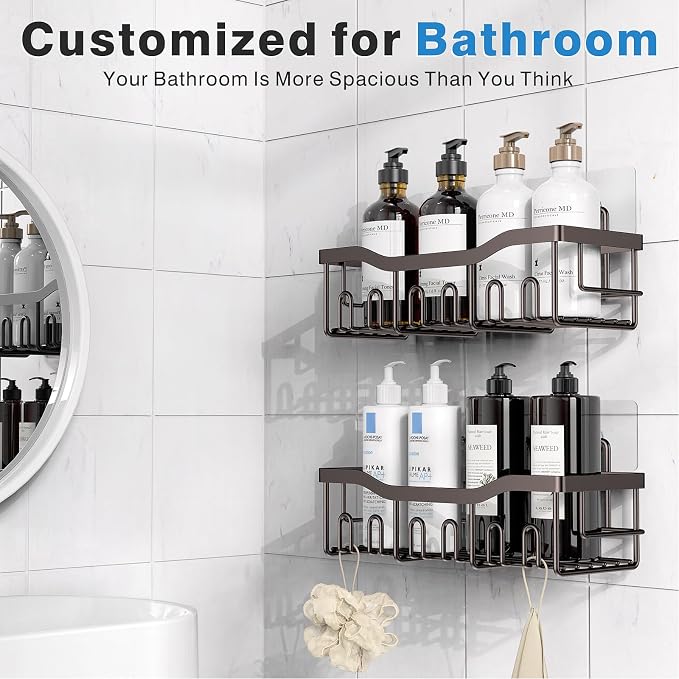 EUDELE Shower Caddy 2 Pack, Adhesive Organizer - Image 2