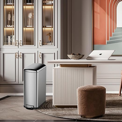 Garvee Slim Kitchen Trash Can 8 Gal, Skinny Stainless Steel Garbage Can - Image 7