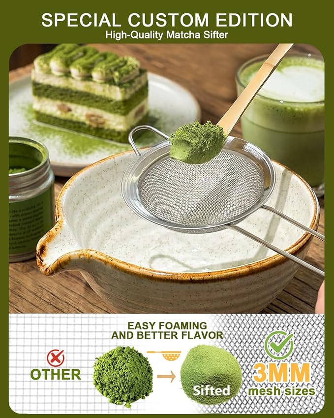 Vaiheng Matcha Whisk Set with Matcha Bowl, Matcha Whisk Holder Matcha Bamboo - Image 4