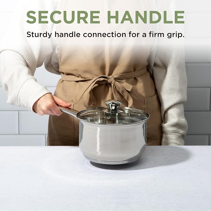 Ecolution Stainless Steel Sauce Pan, Encapsulated Induction Ready Cooking Pot - Image 6