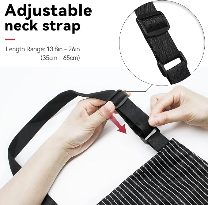 NLUS 2 Pack Kitchen Cooking Aprons, Adjustable Bib Soft Chef Apron - Image 4