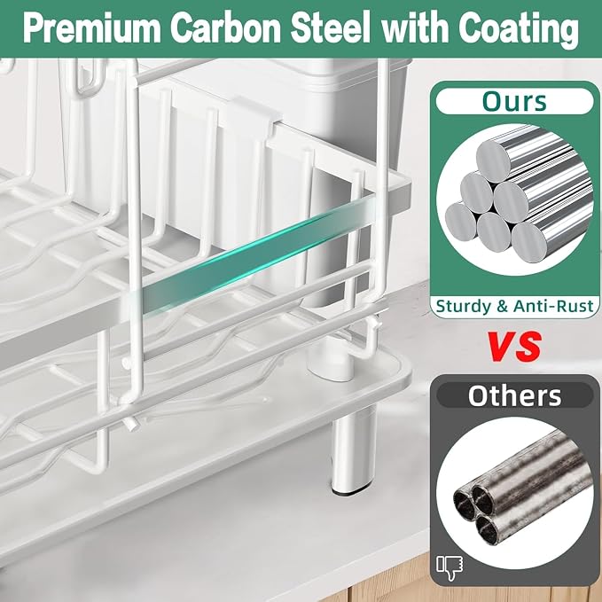 Dish Drying Rack, 2 Tier Dish Racks - Image 5