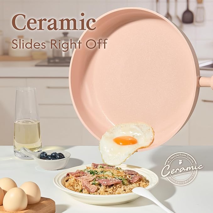 CAROTE Ceramic Cookware Set Nonstick, Non-Toxic & PFAS-Free, Dishwasher - Image 3