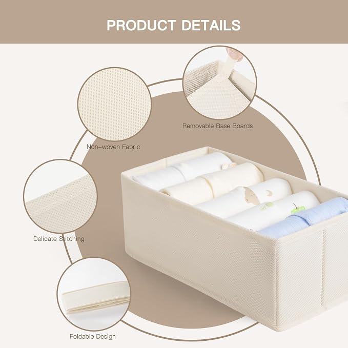 Criusia Drawer Organizer Clothes, 10 Pack Dresser Organizer - Image 4