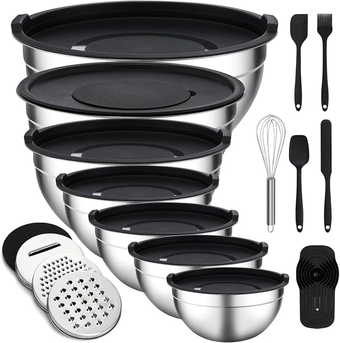 Unokit Mixing Bowls with Lids Set by Unokit