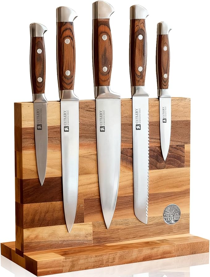 Magnetic Knife Block Set, Double Sided Magnetic Knife Holder by Diagsh