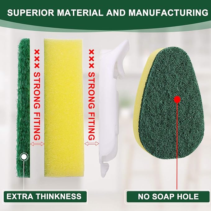 DYMOLL Dish Wand Refills 8Packs, Sponge Replacement Heads, Dish Wand Sponge - Image 3