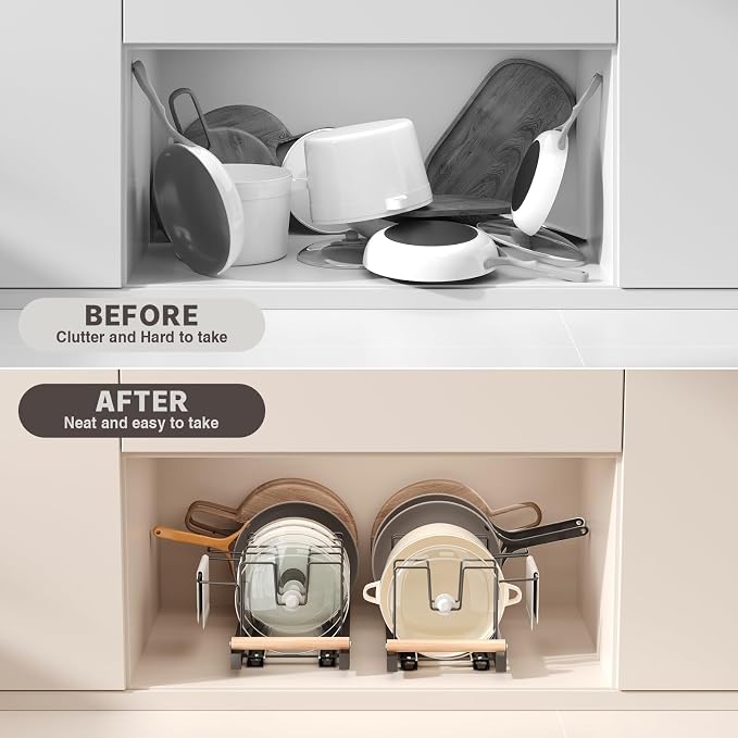 Magheo 2 Pack Pull Out Pots and Pans Organizer Under Cabinet - Image 7