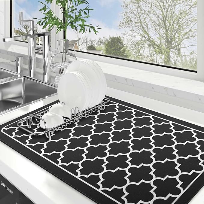 WISELIFE Dish Drying Mat Super Absorbent Drying Mat Large Dish Drying Mats by WiseLife